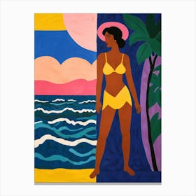 Woman At The Beach Canvas Print