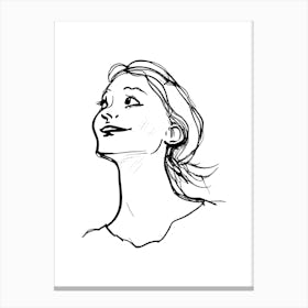 Drawing Of A Girl.Scandinavian wall art Canvas Print