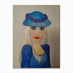 Blue Hat 2 Canvas Print