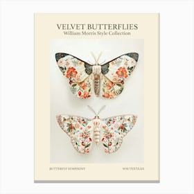 Velvet Butterflies Collection Butterfly Symphony William Morris Style 8 Canvas Print