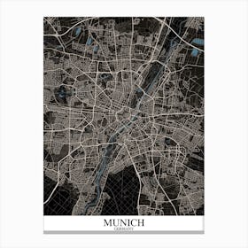 Munich Black Blue Canvas Print