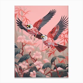 Vintage Japanese Inspired Bird Print American Kestrel 4 Canvas Print