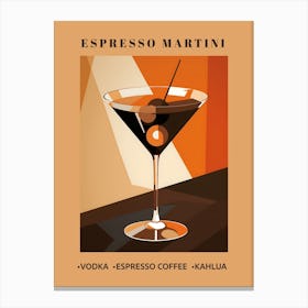 Espresso Martini, Modern Minimalist Cocktail Art Print Canvas Print