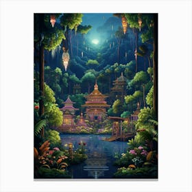 Sarawak Forest Pixel Art 2 Canvas Print
