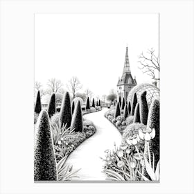 Garden In Black And White 1 Canvas Print