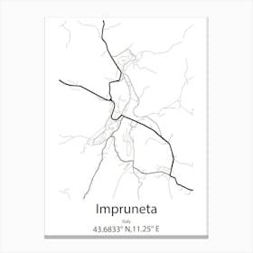 Impruneta,Italy Minimalist Map Canvas Print