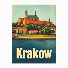 Aihrgdesign A Vintage Travel Poster Of Krakow 4 Canvas Print