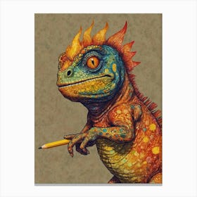 Lizard Drawing Canvas Print