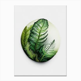 Button Fern Watercolour Canvas Print