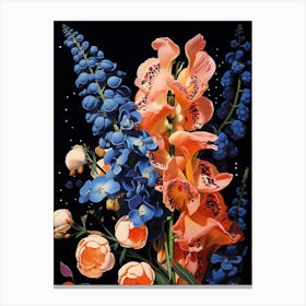 Surreal Florals Snapdragon 3 Flower Painting Canvas Print