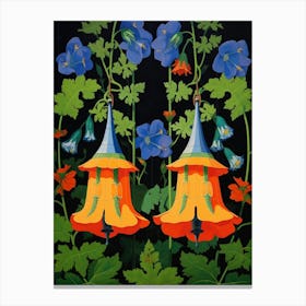 Flower Motif Painting Canterbury Bells 2 Canvas Print