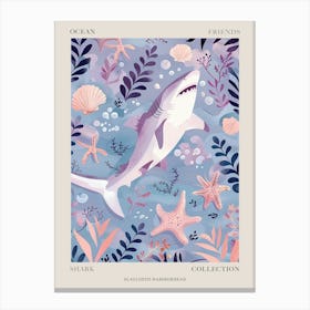 Purple Scalloped Hammerhead Shark 4 Poster Canvas Print