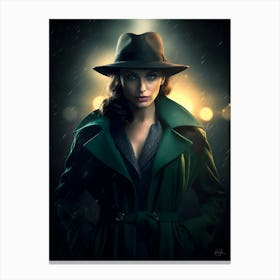Woman In A Trench Coat Canvas Print