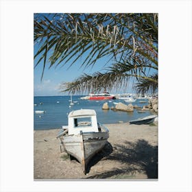 Boat On The Beach Canvas Print