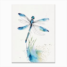 Fairy Tale Dragonfly Minimalist Watercolour 1 Canvas Print