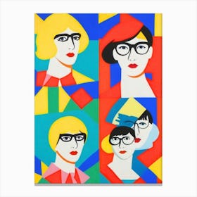 Four Women In Glasses Canvas Print