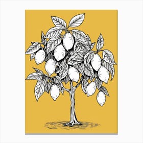 Lemon Tree Minimalistic Drawing 3 Canvas Print