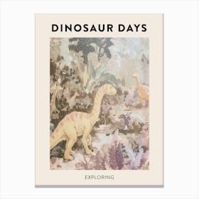 Dinosaur Exploring Poster 1 Canvas Print
