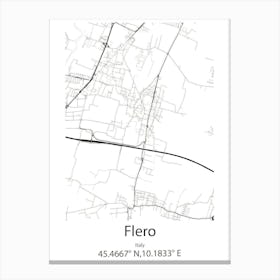 Flero,Italy Minimalist Map Canvas Print