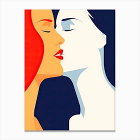 Kissing Women, lesbian Canvas Print