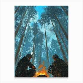 Soldiers In The Woods Canvas Print