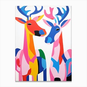 Colourful Kids Animal Art Moose 1 Canvas Print