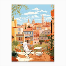 Valencia Spain 8 Illustration Canvas Print