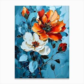 Orange And White Flowers 1 Canvas Print