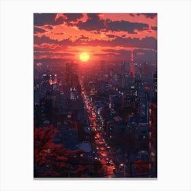 Sunset In Tokyo 4 Canvas Print