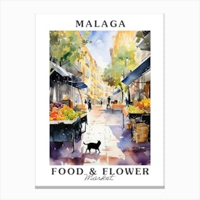 Food Market With Cats In Malaga 1 Poster Canvas Print