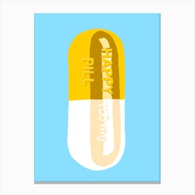 Happy Pill Blue 1 Canvas Print