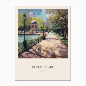 Regents Park London Vintage Cezanne Inspired Poster Canvas Print