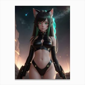Anime Sexy Cat Canvas Print