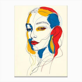 Minimalistic Muse: Lina Art Portrait Of A Woman Canvas Print