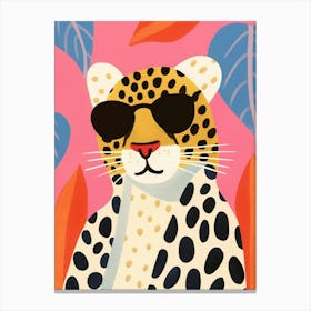Little Leopard 3 Wearing Sunglasses Canvas Print