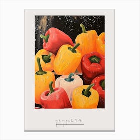 Peppers Art Deco Inspired Poster Canvas Print