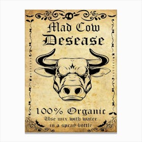 Mad Cow Desease, Halloween Poster Canvas Print