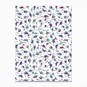 Turkish Floral Pattern - Iznik Turkish pattern, floral decor 2 Canvas Print