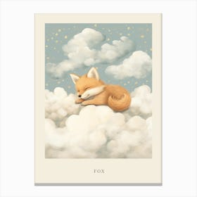 Sleeping Baby Fox 4 Nursery Poster Canvas Print