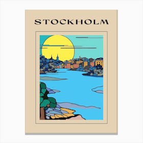 Minimal Design Style Of Stockholm, Sweden 3 Poster Canvas Print