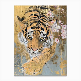 Tiger With Cherry Blossoms 1 Canvas Print