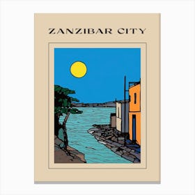 Minimal Design Style Of Zanzibar City, Tanzania3 Poster Canvas Print