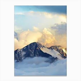 Clouds Over Mountain Range Canvas Print