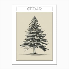 Cedar Tree Minimalistic Drawing 2 Poster Canvas Print