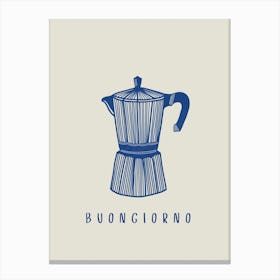 Navy & Neutral Buongiorno Italian Coffee Canvas Print