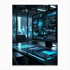 Advanced Digital Interface Showcasing Scientific Data Analysis Powered By Artificial Intelligence N (3) Canvas Print