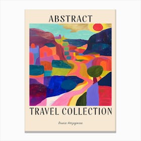 Abstract Travel Collection Poster Bosnia Herzegovina 3 Canvas Print