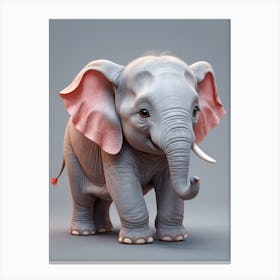 Cute Baby Elephant Nursery Ilustration (8) Canvas Print