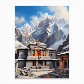 Shiva Temple In The Mountains Canvas Print