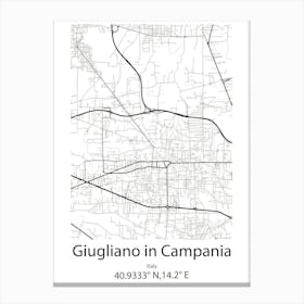 Giugliano In Campania,Italy Minimalist Map Canvas Print